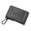 Naru Men's Bifold Wallet, Compact, Leather, L-Shaped Zipper, Includes Carabiner,