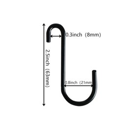 dophee 10Pcs 2.5" S Hooks for Hanging Plants, Black Heavy Duty Metal S Shaped Utility Hooks for Hanging Cups Jeans Clothes Bages Towels Purse Jewelry Pot Pans Baskets