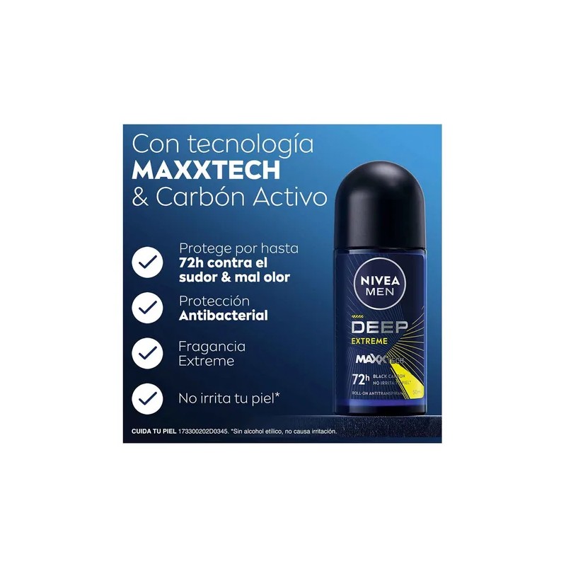Antitranspirante roll on Nivea DEEP Extreme deep extreme