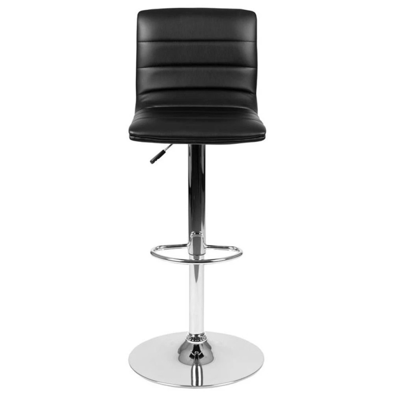Pemberly Row 25" to 33" Striped Bar Stool in Black