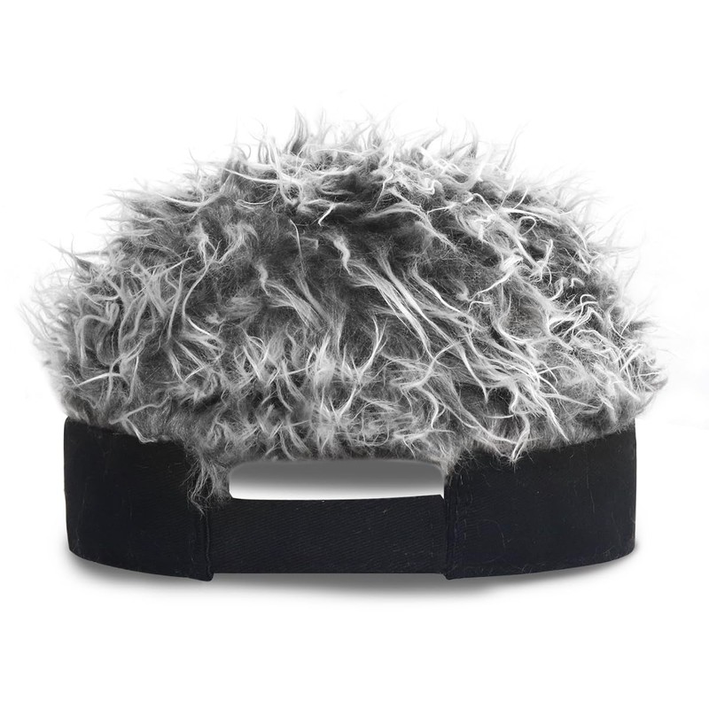 LXOrdora Mens Visor Hats with Spiked Wig Novelty Adjustable Baseball