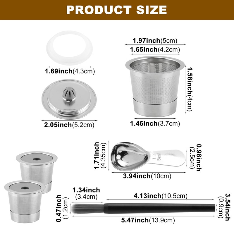 3 Pcs Reusable K Cups and Coffee Pods for Ninja