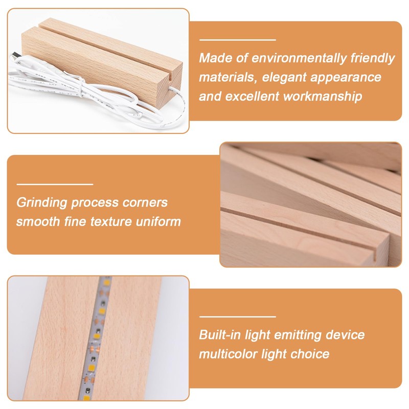 Sporgo Base in legno a LED, base per display rettangolare