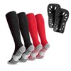 Linkidea Kids Soccer Socks with Shin Guards, 2 Pairs Breathable