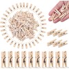 SHATCHI 100pcs 25mm Plain Mini Wooden Craft Pegs Paper Photo