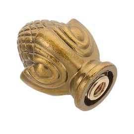 PATIKIL 36 x 28 mm Lamp Finials Caps Knob, 1 Set Solid Lamp Shade Top Decoration Screw Cap Nuts with Brass Reducing Adapter for Table Lamps Floor Lamps, Gold Bronze