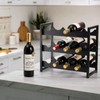 AVLA Metal Wine Rack Freestanding, Rustic 3 Tier Countertop Bottle