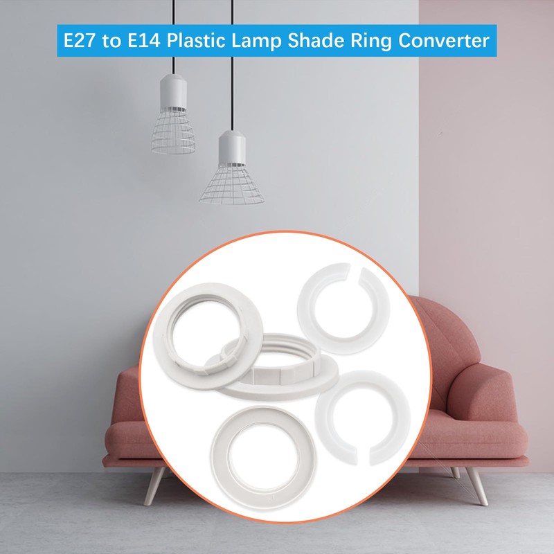 TRUEIN 8 Pcs Lamp Shade Ring, E27 to E14 Lampshade