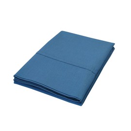 Superior Solid Percale 300 Thread Count Cotton Pillowcase Set, Ultra-Soft Modern Classic Bed Pillow Covers, Crisp Breathable Comfort Basics, Durable Bedding Essentials, Set of 2, Standard, Navy Blue