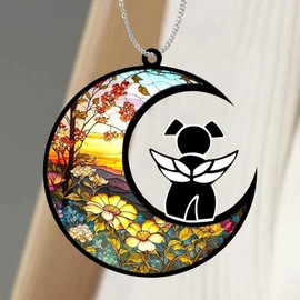 SZXYCZL Moonshaped Acrylic Window Pendant Dog Memorial Gifts for Loss of Dog Memorial Ornament Loss of Pet Sympathy Gift-at Dusk