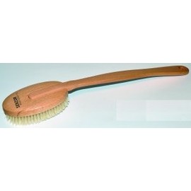 Senior Bath Brush with Very Soft Pig bristles and Attached Beechwood Handle 17-1/2 Inches Long