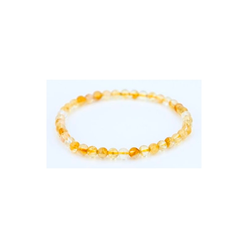 Taddart Minerals - Yellow Natural Gemstone Citrine Bracelet with 4mm