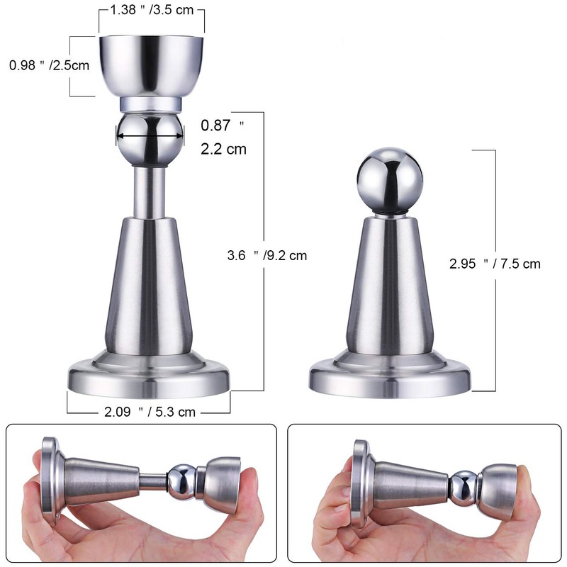 Soft-Catch Magnetic Door Holder Magnetic Doorstops Stainless Steel Wall Mount