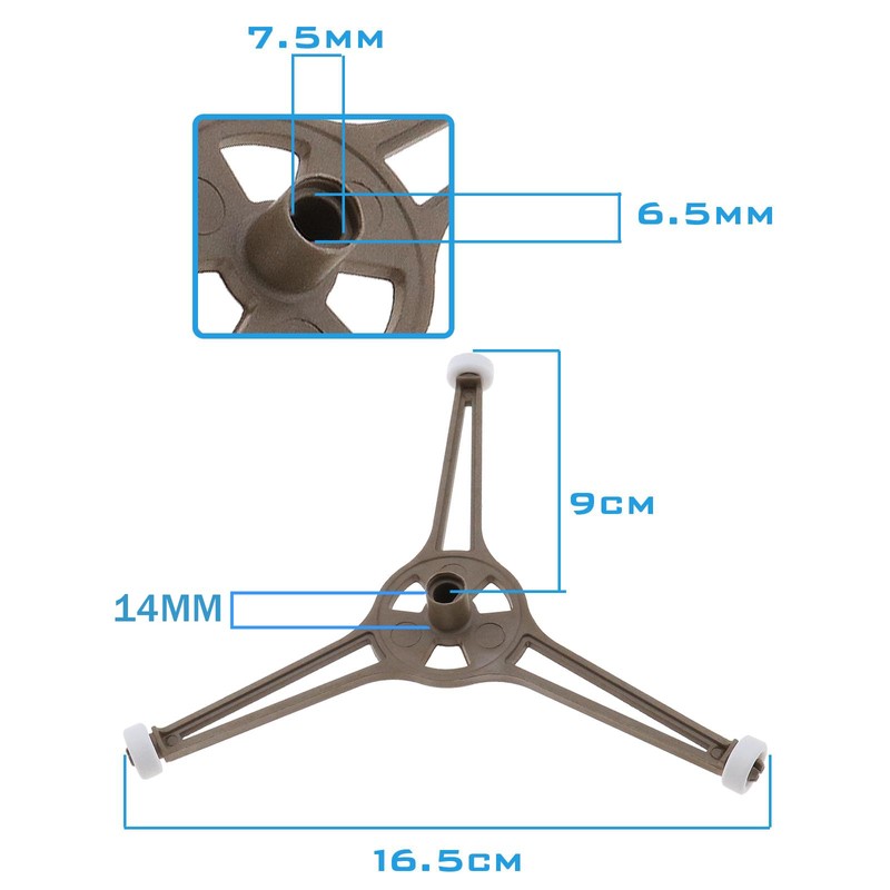 Microwave Turntable Support Rotating Ring Roller Dia 14mm Glass Plate