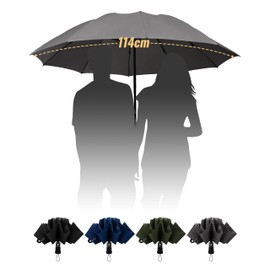 Chakipee Travel Compact Umbrella Windproof Strong Automatic Large Grey Folding Umbrellas for Wind and Rain Resistant - Portable 210T Fabric - 10 Ribs Durable For Mens Women Umbrella