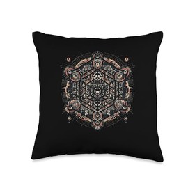 Metatron Cube Mandala Meditation Energy Healing Throw Pillow