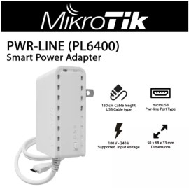 Mikrotik PL6400 PWR-LINE smart Power Adapter for MicroUSB hAP lite mAP