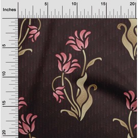 oneOone Velvet Maroon Fabric Dotted Floral Quilting Supplies Print Sewing Fabric by The Yard 58 Inch Wide