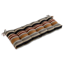 Greendale Home Fashions Outdoor 51x18-inch Bench Cushion, Set of 1, Espresso Stripe