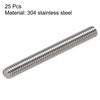 sourcing map 25Pcs M4 x 30mm Fully Threaded Rod 304