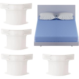 KIZCGE 4 Piezas Sujetador de Sabanas de Cama, Soportes para Sábanas, Genérico Bed Lock, Bed Sheet Holder with Lock Strips, Evita sábanas Sueltas, Compatibles con Todos los Colchones (Blanco)