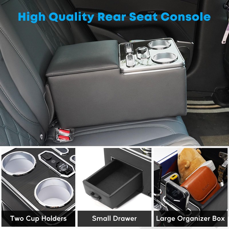 Universal Bench Seat Center Console, Center Console Organizer with Fast