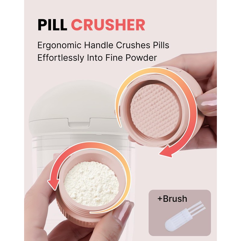 COMTAR 4-in-1 Pill Cutter with Crusher, Storage & Cups -