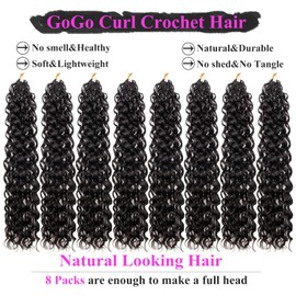 10 Inch Pre Looped Crochet Hair for Black Women Girls&Kids-8 Packs Gogo Curl/Beach Curl/Ocean/Water/Deep Wave Synthetic Hair Tangle-Free Full&Natural Look Long-Lasting for Daily Wear(4)