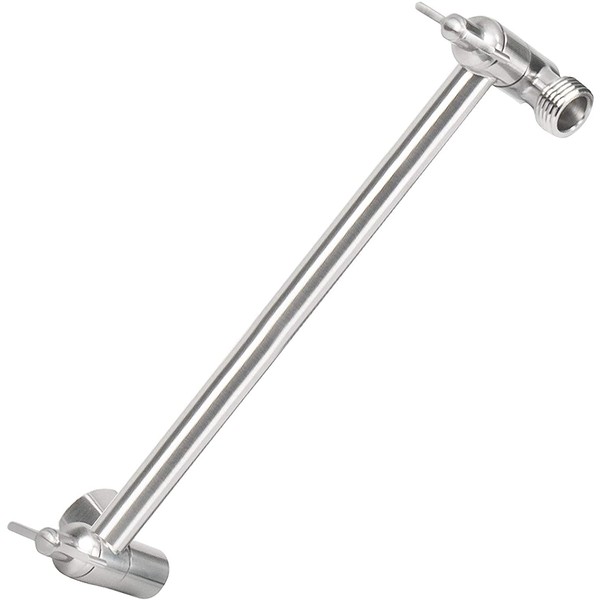 Adjustable Shower Arm Universal Connection, NearMoon Solid Brass Shower Extension Arm, Adjust Angle to Upgrade Shower Experience, Easy to Install, Anti-leak (Brushed Nickel)