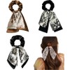 3 Pcs Spring Women's Silk Satin Hair Scarf with Ribbon,