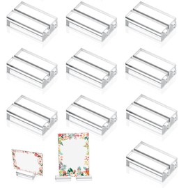 DERJDISF Place Card Holders - Pack of 10 Acrylic Multifunctional Card Holders, Clear Playing Card Holders, Triangular Playing Card Holders, Small Card Clips, Display Stand, for Office and Home