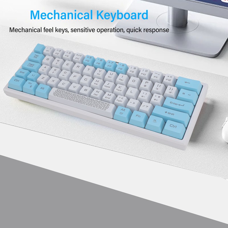 Wired RGB Keyboard Sensitive Operation Quick Response 62 Key White