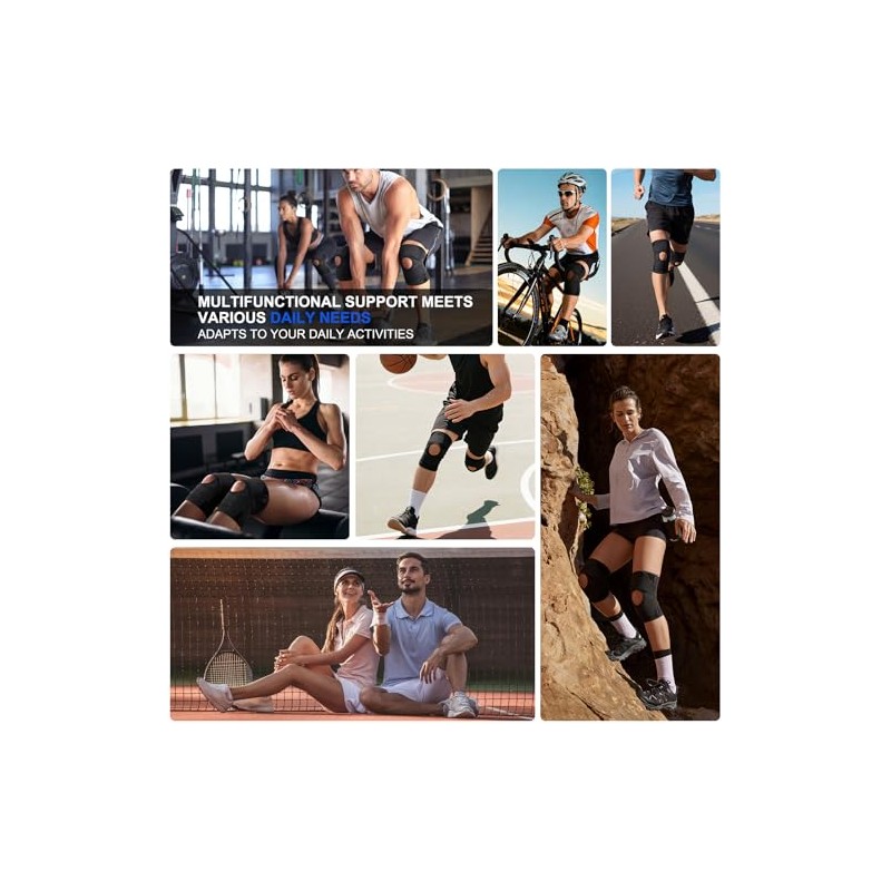 Knee Support with Lateral Stabilizers and Patular Support, Adjustable Knee