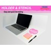 Heart Sticky Note Holder with Stencil Pink, Sticky Note Dispenser
