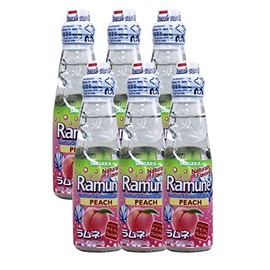 Sangaria Ramune, 6.76 Fluid Ounce (Peach, 6 Bottles)