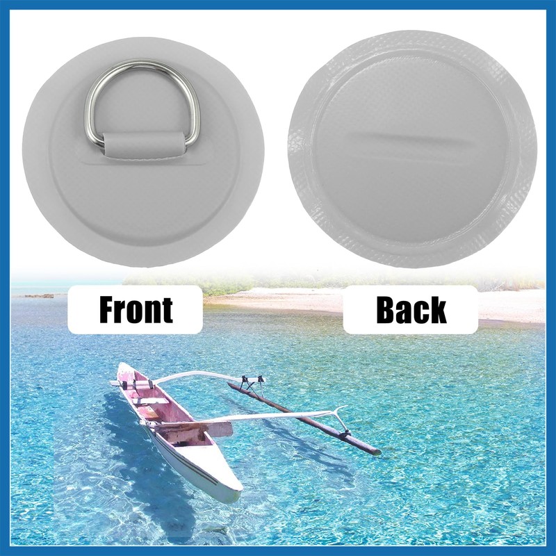 A ABSOPRO 4pcs 11cm Gray D Ring Patch Pad PVC