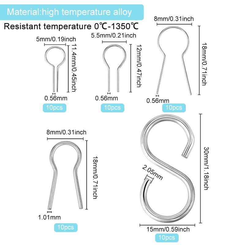 WEBEEDY 50 Pcs Hanging Hook for Kiln Wire Jump Ring