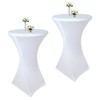 2 Pack White Cocktail Spandex Stretch Square Corners Tablecloth|32"x43" Cocktail