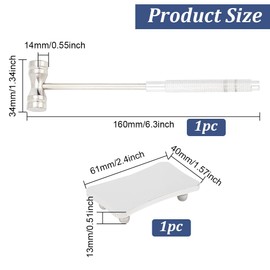 OLYCRAFT 16 x 3.4 x 1.4 cm Mini Steel Hammer Double Head Hammer with 4 x 6.1 x 1.3 cm Steel Plates for Punching Jewellery Metal