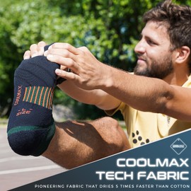 Coolmax Cushioned Compression Running Socks - Anti-Blister Ankle Socks (3 Pairs)