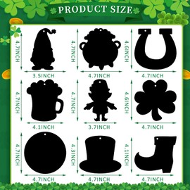 FEBSNOW 48 PCS St. Patrick’s Day Crafts for Kids, Rainbow Magic Scratch Art Shamrock Hanging Ornaments Scratch Paper Cards for St Patricks Day Party Favors Kids School Classroom DIY Crafts Decorations