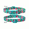 Olahibi Dog Collar and Leash Set, Rose Pattern, Polyester Material,