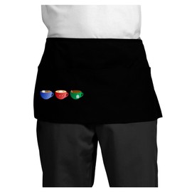 TooLoud Cute Holiday Drink Set - Christmas Dark Adult Mini Waist Apron - Black - One-Size