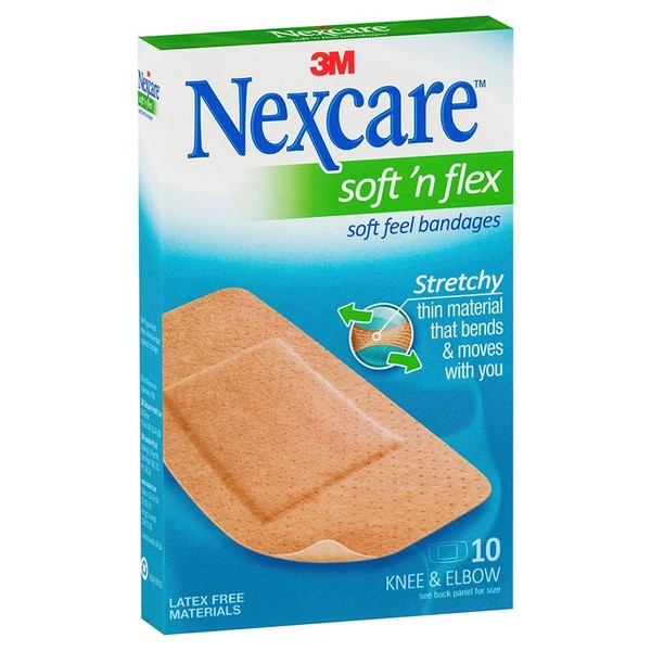 Nexcare Soft 'n Flex Bandages (Knee & Elbow) X 10