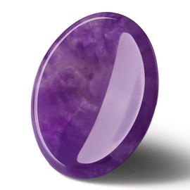 AWARDSEN Amethyst Thumb Worry Stone Healing Stones Crystal, Purple Oval Shaped Bag Natural Gemstone for Wiccan Deliveries, Anxiety Stress Relief, Fortune Telling, Reiki Healing, Energy Balancing