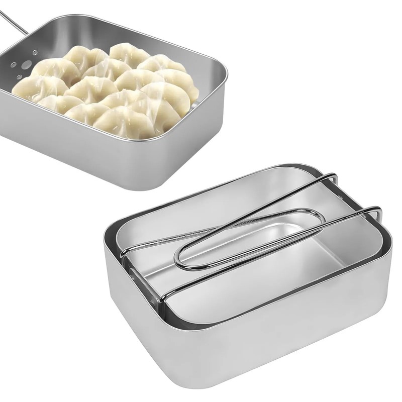 Set of 2 Nesting Aluminium Mess Tins For Outdoors Cooking,