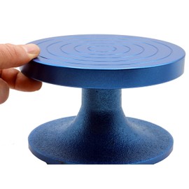 Creative Hobbies BW-18M Professional Sculpting Wheel Turntable 7 Inch Diameter, Heavy Duty Solid Cast Iron, Ball Bearing Design, Weighted Top, Blue Color