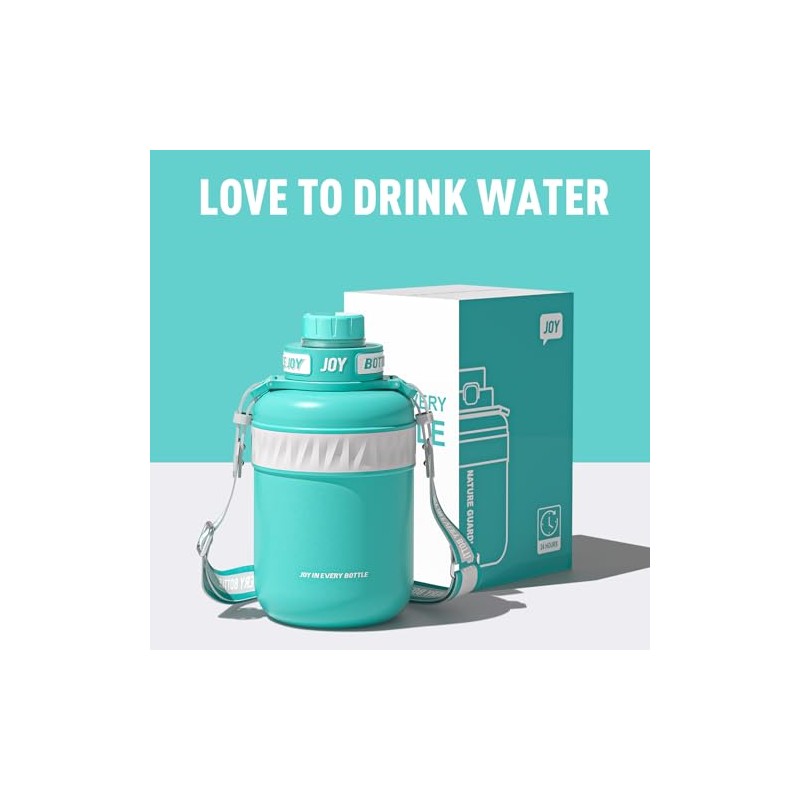 BOTTLE JOY Stainless-Steel Water Bottle: Leakproof Lid, Perfect Sip, Double