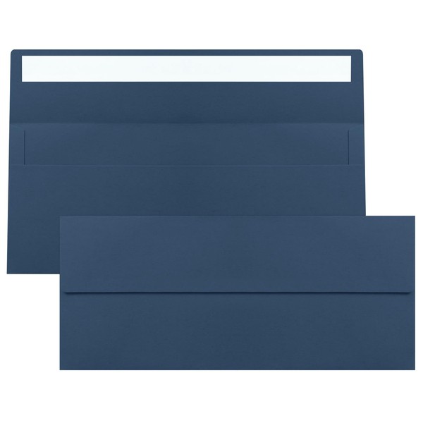 50 Pack Navy Blue #10 Business Envelopes, Standard Envelopes Self