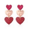 Vavhoo Acrylic Heart Valentine's Day Love Earrings Dangle Pink Earrings